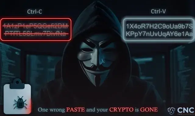 Clipboard Hijacking swaps your crypto address during copy-paste, risking fund loss.