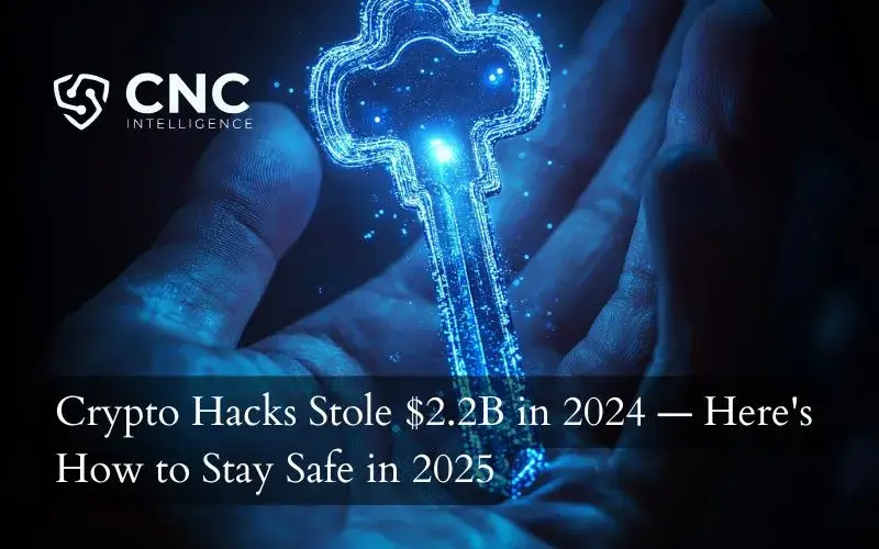 Digital key made of blue light splitting in a hand, symbolizing MPC wallets for secure crypto storage.